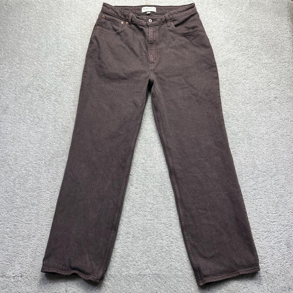 Abercrombie&Fitch Jeans Womens 31/12R Brown The 90s Relaxed High Rise Curve Love